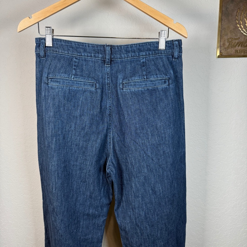 J Crew Wide Leg Denim Pants Blue Pleated Front Size 28‎ - Picture 9 of 9